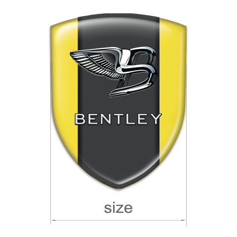 Bentley Auto Emblem Yellow Background nikel Effect Logo 