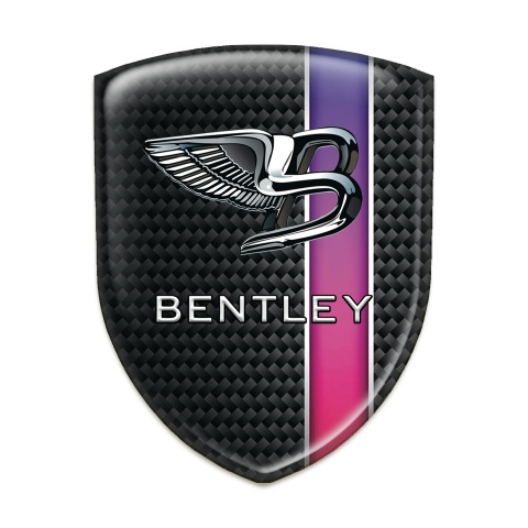 Bentley Domed Emblem Black Carbon with Purple Band Design 