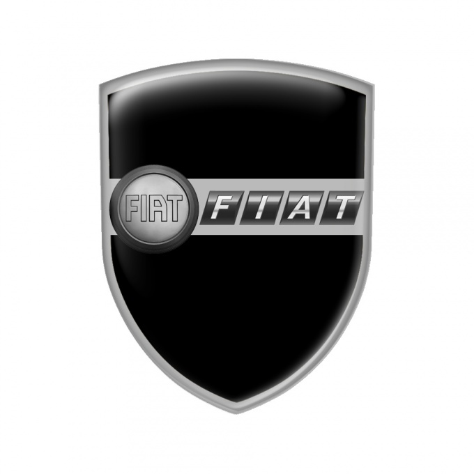 Fiat Shield Emblem Silicone Black Grey Logo