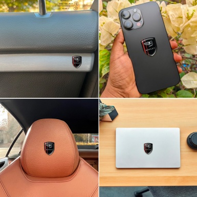 Bentley Emblem Interior Stylish Black Print with Red stripes 