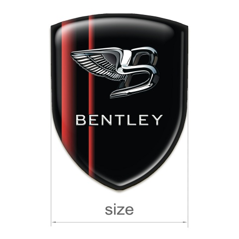 Bentley Emblem Interior Stylish Black Print with Red stripes 