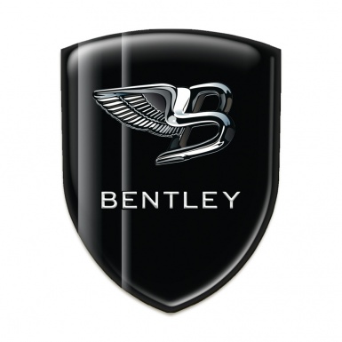 Bentley Car Accessories Badge Black with Gray Lines Base