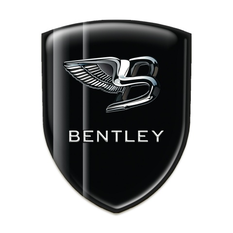 Bentley Car Accessories Badge Black with Gray Lines Base