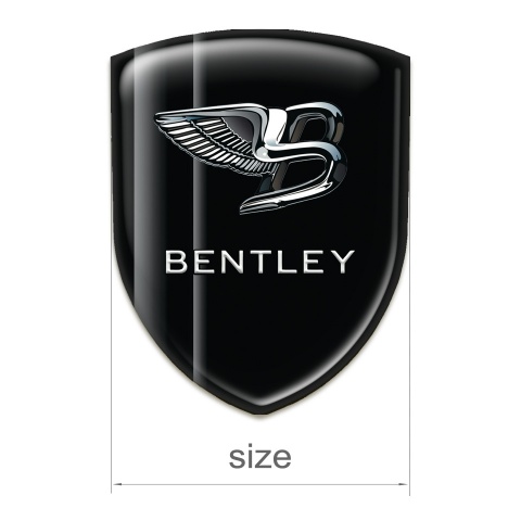 Bentley Car Accessories Badge Black with Gray Lines Base