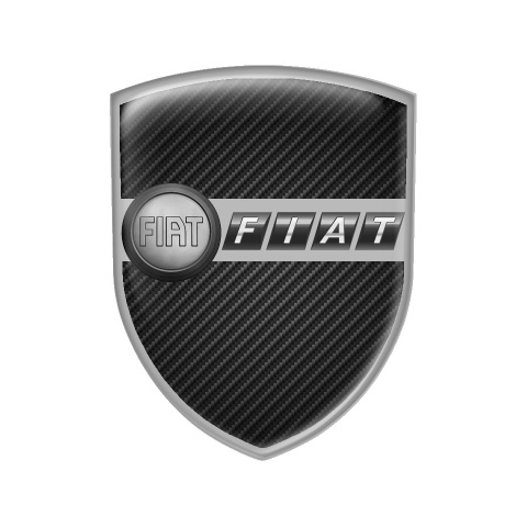 Fiat Emblem Silicone Carbon Grey Logo