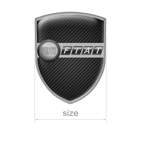 Fiat Emblem Silicone Carbon Grey Logo