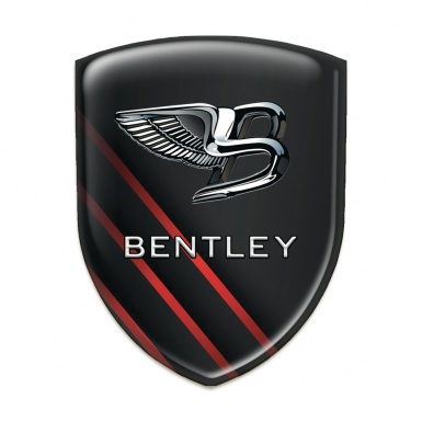 Bentley Resin Sticker Black With Diagonal Red Lines 