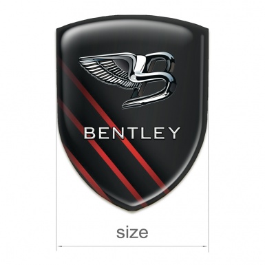 Bentley Resin Sticker Black With Diagonal Red Lines 