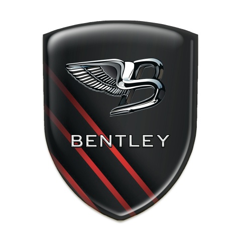 Bentley Resin Sticker Black With Diagonal Red Lines 
