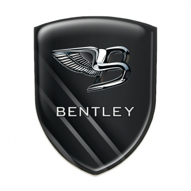 Bentley 3D Gel Emblem Diagonal Gray Lines Style 