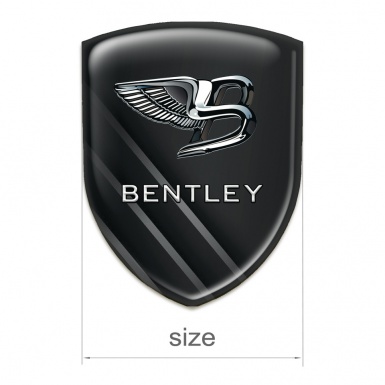 Bentley 3D Gel Emblem Diagonal Gray Lines Style 