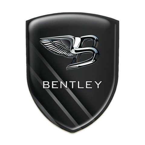 Bentley 3D Gel Emblem Diagonal Gray Lines Style 