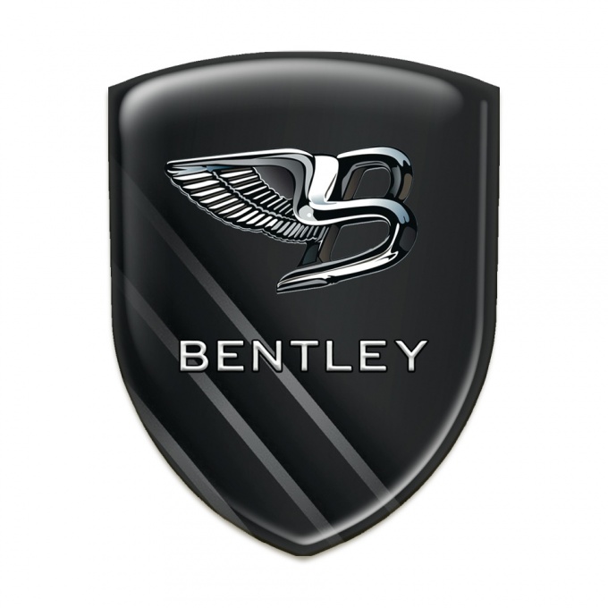 Bentley 3D Gel Emblem Diagonal Gray Lines Style 