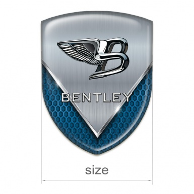 Bentley Silicone Badge Blue Mesh with Metal Plate Effect 