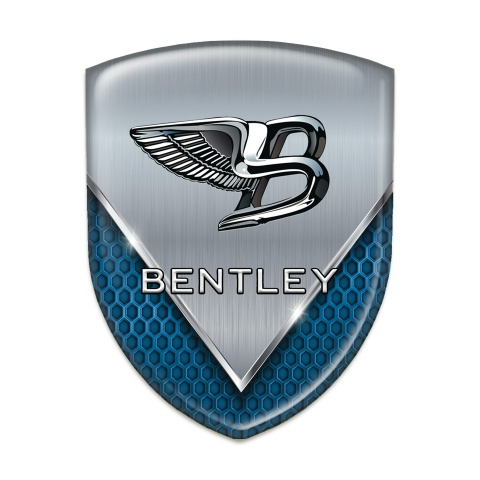 Bentley Silicone Badge Blue Mesh with Metal Plate Effect 