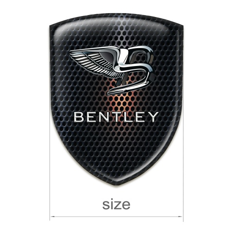 Bentley Emblem Badge Logo Dark Perforated Metal with Orange Shadow