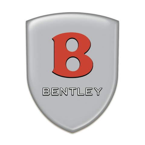 Bentley Resin Sticker Gray Base Red Logo 