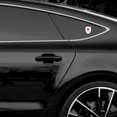 Bentley Car Accessories Badge White Base Red Logo 