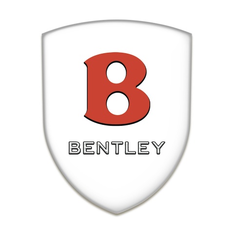 Bentley Car Accessories Badge White Base Red Logo 