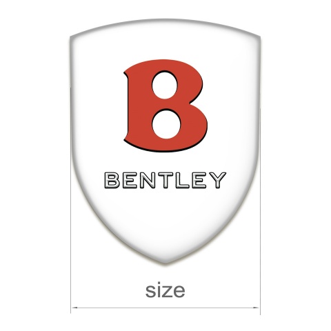 Bentley Car Accessories Badge White Base Red Logo 