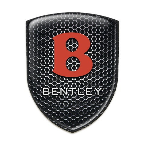 Bentley Self Adhesive Car logo Emblem Perforated Steel base Red Logo 