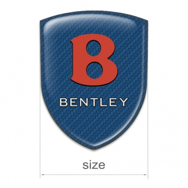 Bentley Silicone Car Decal Badge Navy Blue Carbon Base Red logo 