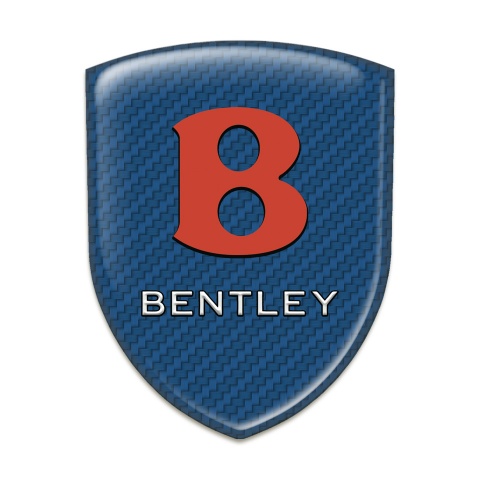 Bentley Silicone Car Decal Badge Navy Blue Carbon Base Red logo 