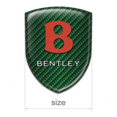 Bentley Emblem Badge Logo Green Carbon base Red logo 
