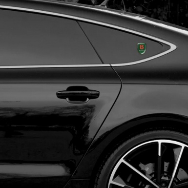 Bentley Emblem Badge Logo Green Carbon base Red logo 