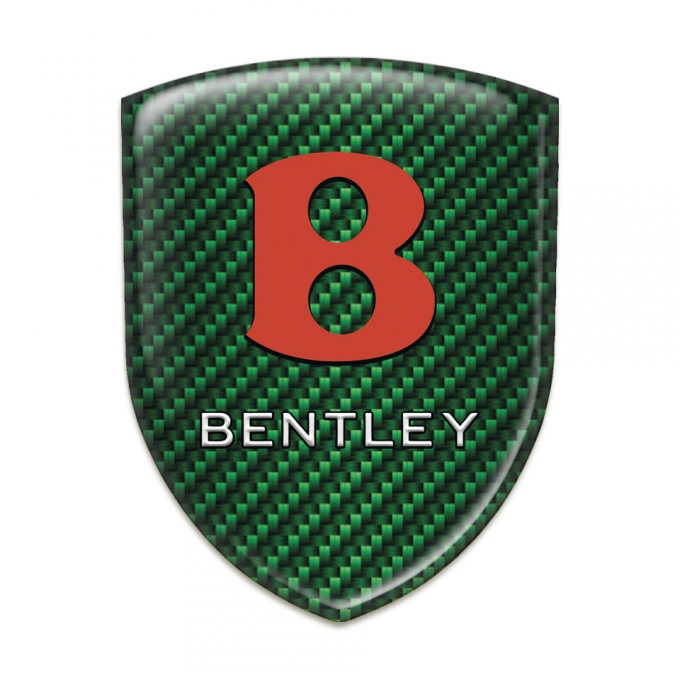 Bentley Emblem Badge Logo Green Carbon base Red logo 