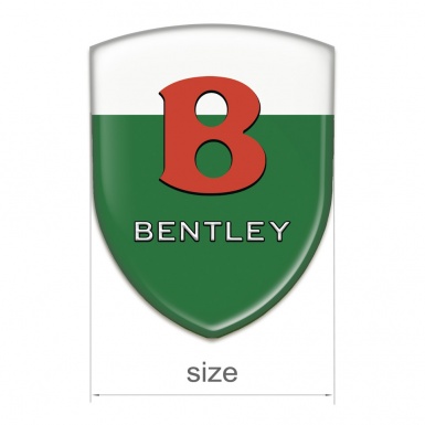 Bentley Domed Emblem Green White Base Red Logo 