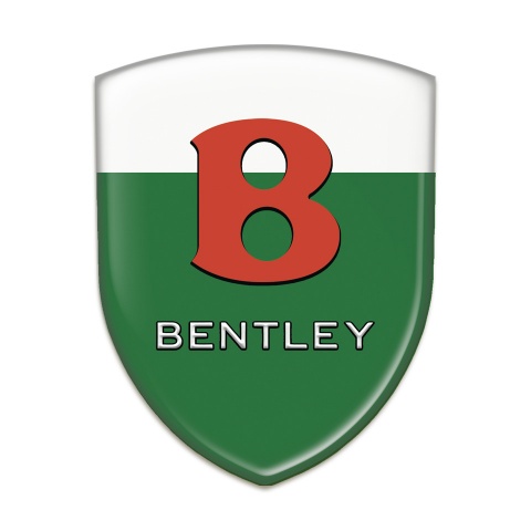 Bentley Domed Emblem Green White Base Red Logo 