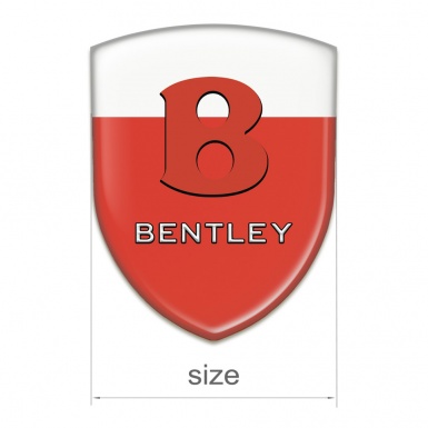 Bentley Self Adhesive Emblem Logo Red White Base Red Logo 