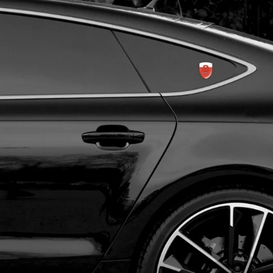 Bentley Self Adhesive Emblem Logo Red White Base Red Logo 