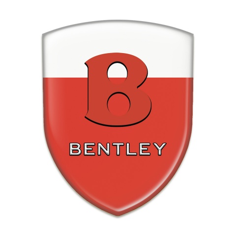 Bentley Self Adhesive Emblem Logo Red White Base Red Logo 
