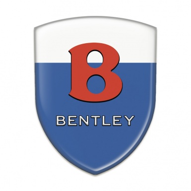 Bentley Domed Emblem Blue White Base Red Logo 