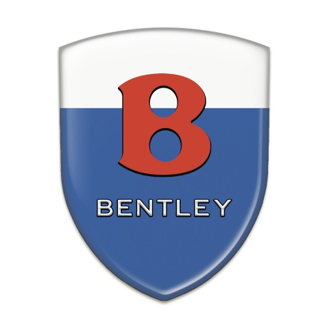 Bentley Domed Emblem Blue White Base Red Logo 
