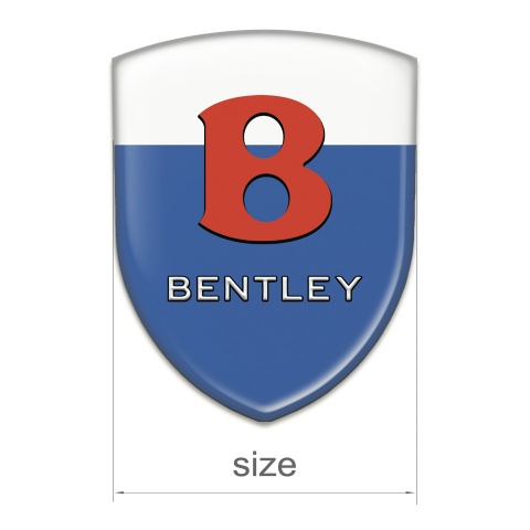 Bentley Domed Emblem Blue White Base Red Logo 
