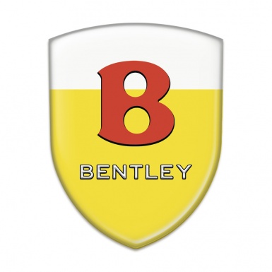 Bentley Resin Sticker Yellow White Base Red Logo 