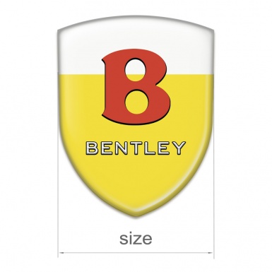 Bentley Resin Sticker Yellow White Base Red Logo 