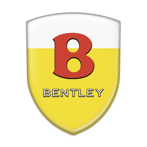 Bentley Resin Sticker Yellow White Base Red Logo 