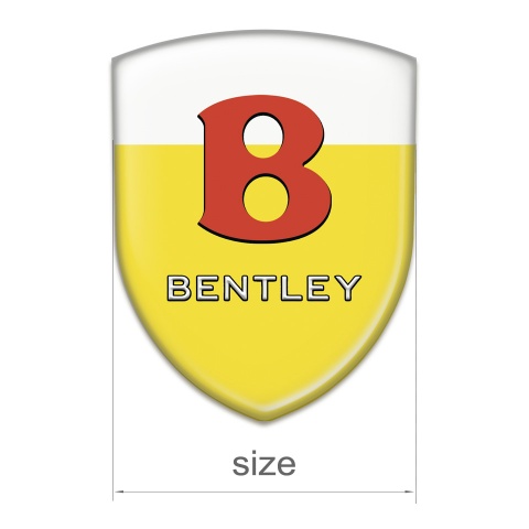 Bentley Resin Sticker Yellow White Base Red Logo 