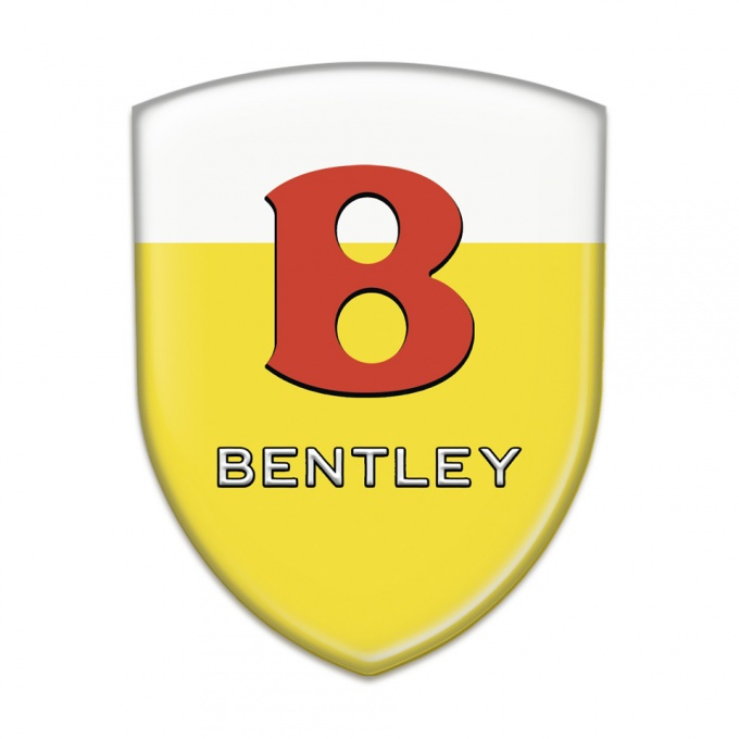 Bentley Resin Sticker Yellow White Base Red Logo 