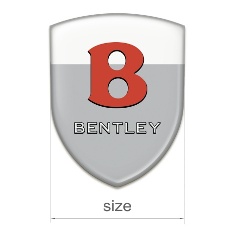 Bentley 3D Gel Emblem Gray White Base Red Logo 