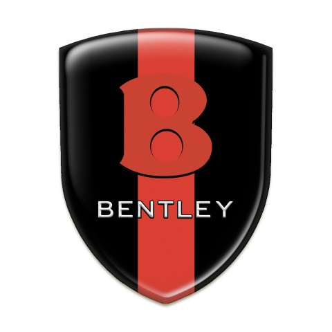 Bentley Emblem Exterior Black with Red Band Base Red Logo 