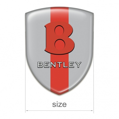 Bentley Emblem Interior Gray with Red Band base Red Logo 