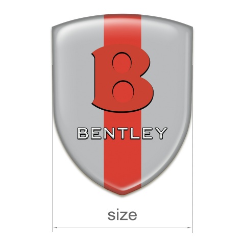 Bentley Emblem Interior Gray with Red Band base Red Logo 