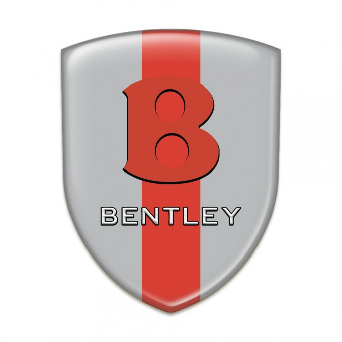 Bentley Emblem Interior Gray with Red Band base Red Logo 