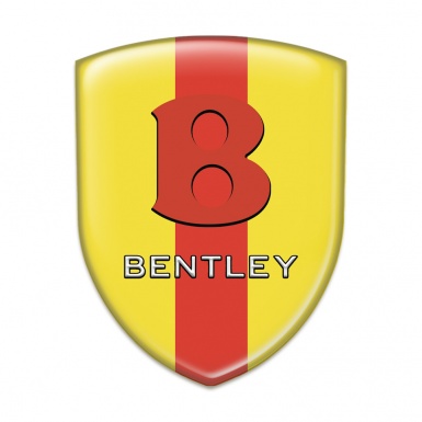 Bentley Tuning Badge Yellow with Red Band Base Red Logo 
