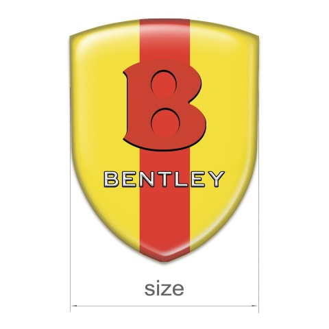 Bentley Tuning Badge Yellow with Red Band Base Red Logo 
